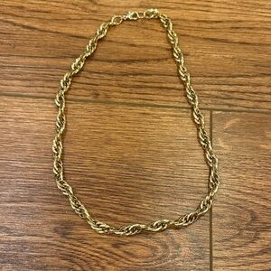 Elegant Gold Rope Chain Necklace